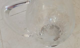 Jarra Bohemia Cristal y Plata Grabada
