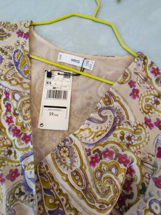 Vestido largo estampado Mango