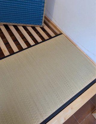 Base cama doble estilo japonés con 2 tatamis