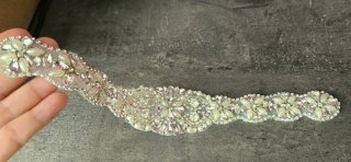 Aplique Novia Pedrería y Perlas 21x5 cm