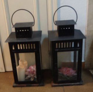 2 Faroles Decorativos Negro