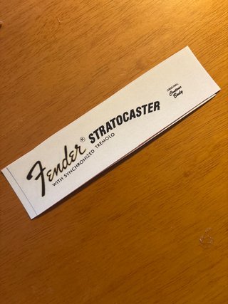 Fender Stratocaster Calcomanía Original Contour Bo