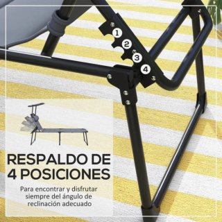 Tumbona plegable con parasol