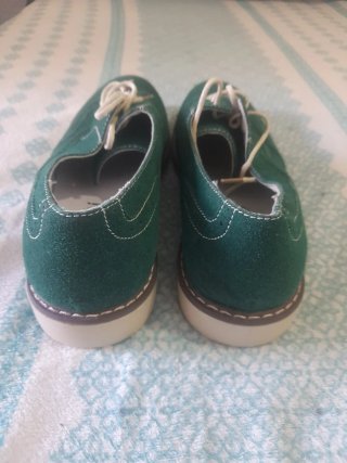 Zapatos Oxford Piel Ante Verde