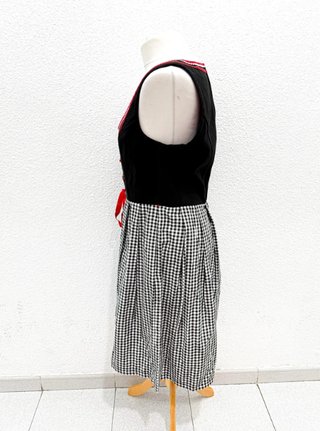 Vestido Dirndl Alemán Vintage Corset Cuadros XXL