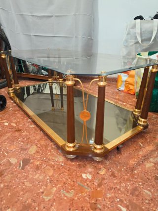 Mesitas cristal y madera