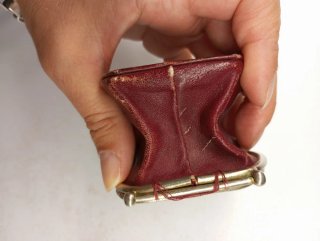 Monedero Retro Piel Serpiente Burdeos