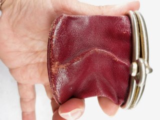 Monedero Retro Piel Serpiente Burdeos