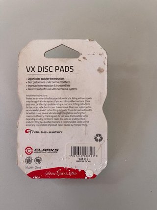 Pastillas Freno Disco Clarks VX Orgánicas