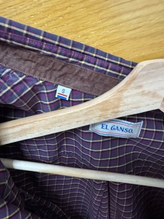 Camisa El Ganso Cuadros Morado y Dorado
