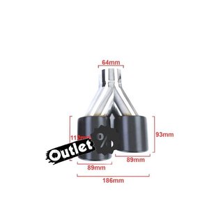 BY COLA ESCAPE SALIDA DOBLE UNIVERSAL 2x 89MM ACERO INOX NEG