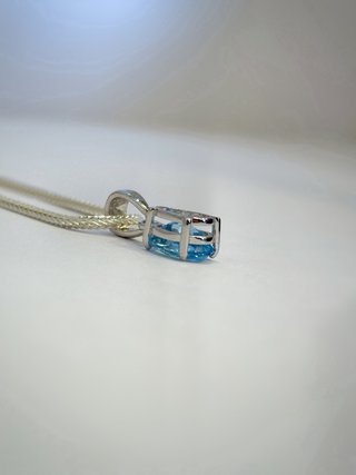 Collar Plata 925 Topacio Azul Natural