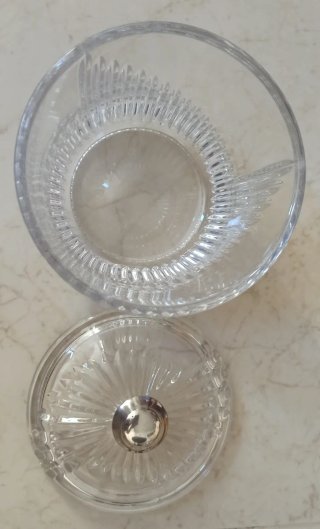 Bombonera Cristal Bohemia y Plata