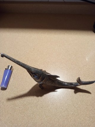 Figura pez espada metal latón/alpaca