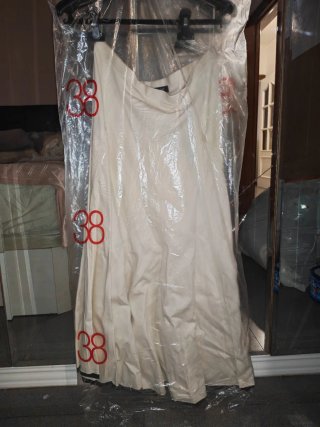 Falda larga Massimo Dutti blanca