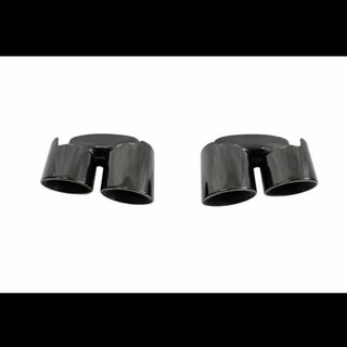 Salidas de Escape Negro Brillo Look Turbo para Por