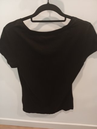 Camiseta negra mujer M pedrería dibujo