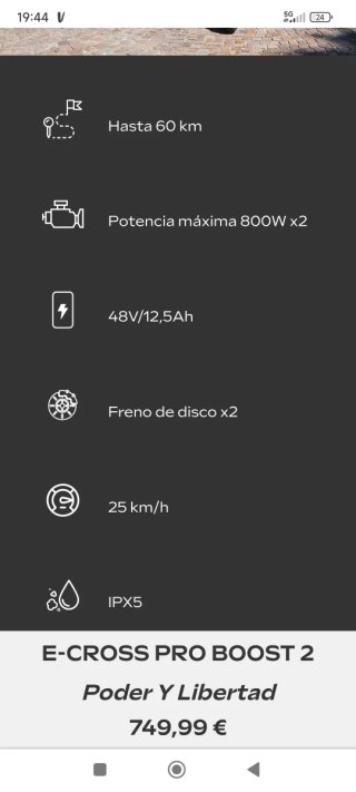 Patinete Eléctrico Urban Glide E-Cross Pro