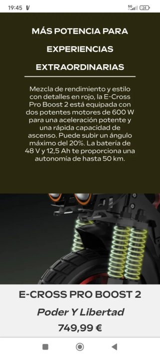 Patinete Eléctrico Urban Glide E-Cross Pro