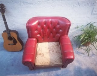 OFERTA Sillón vintage ROJO CAPITONÉ
