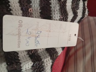 Top lentejuelas blanco y negro nuevo Talla Única