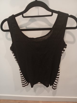 Top lentejuelas blanco y negro nuevo Talla Única
