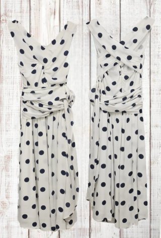 Vestido Cortefiel lunares blanco y marino