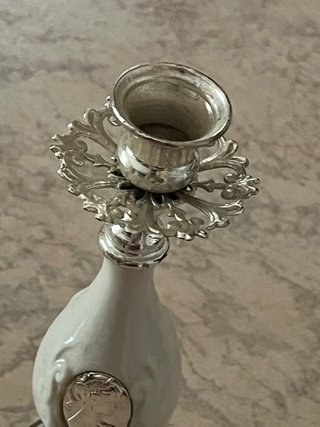 Portacandele in argento vintage Argenteria Celient