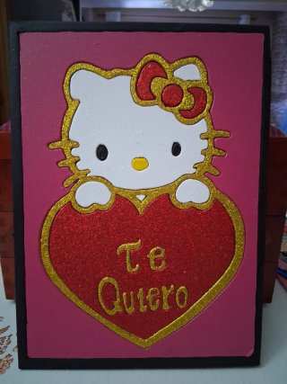 Cuadro Hello Kitty Corazón Te Quiero