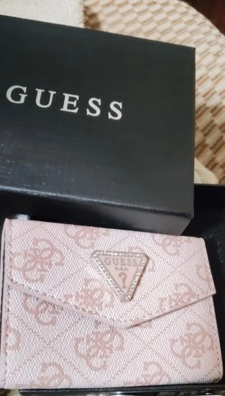 Billetera Tarjetero Guess Rosa/Beige