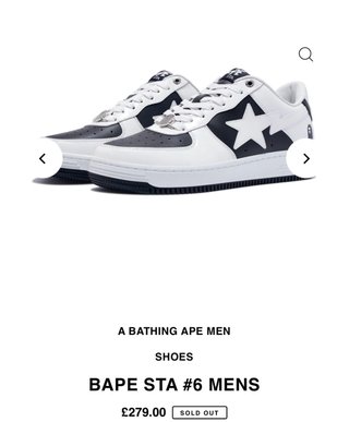 BAPESTA #6 Zapatillas A Bathing Ape 42 talla