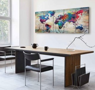 Cuadro Mapa del Mundo 200x80cm