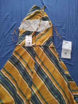 Vestido Zara Asimétrico Estampado Talla S