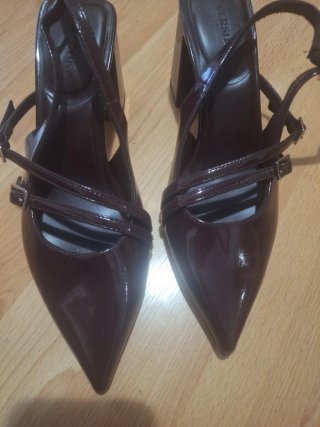 Zapatos Bershka Tacon Vino/Morado Nuevos