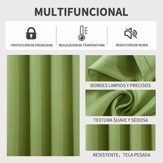 Cortinas Joydeco térmicas verde oliva140x245cm