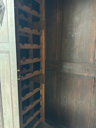 Armario antiguo madera con espejo y cajones