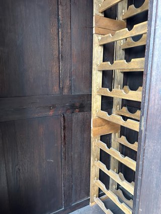 Armario antiguo madera con espejo y cajones