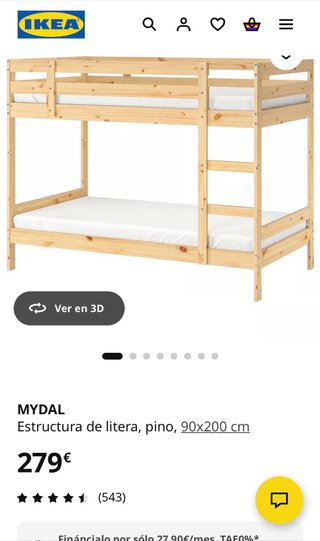 Litera IKEA MYDAL Madera