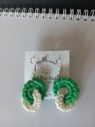Pendientes Crochet Rojos y Blancos