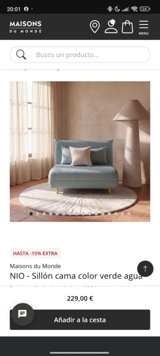 NIO Sillón Cama Verde Agua
