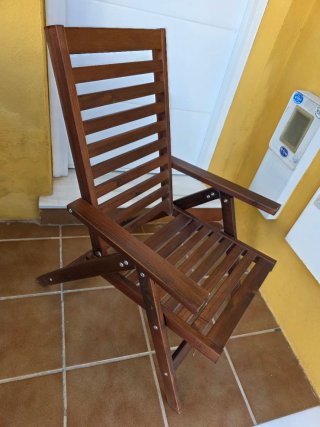 2 tumbonas reclinables de jardín madera teca