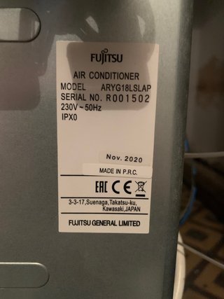 Aire Ac. Fujitsu Inverter 4500 Frigorías con gas