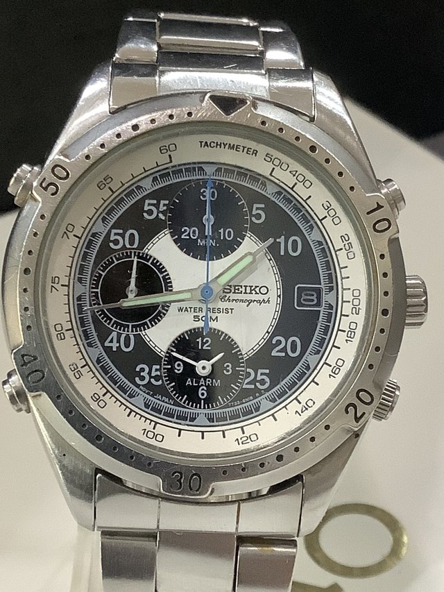 SEIKO QUARTZ " PANDA " ALARM / CRONO (Ver Fotos)