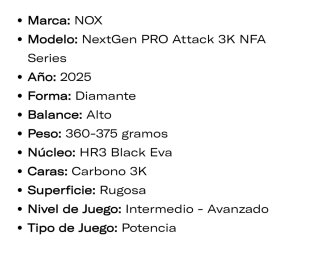 Pala Nox Next Gen Attack 3K