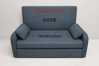 Sofá Cama Plegable Gris 137x80x53cm