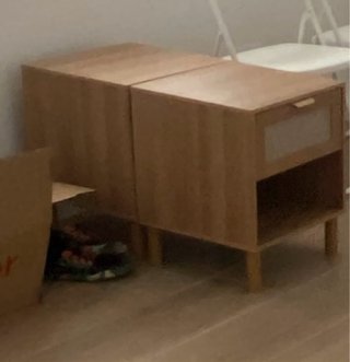 2 Comodini in Legno e Tessuto
