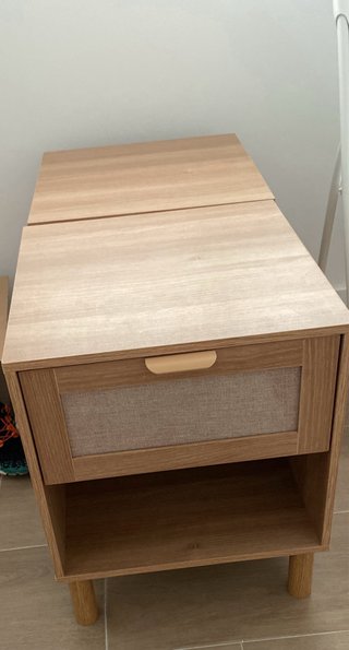 2 Comodini in Legno e Tessuto