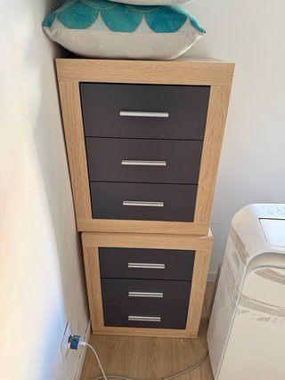 Mesitas de noche madera y negro