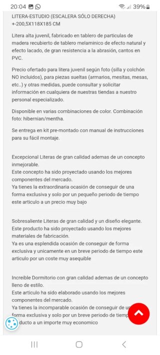 Cama juvenil alta con escritorio