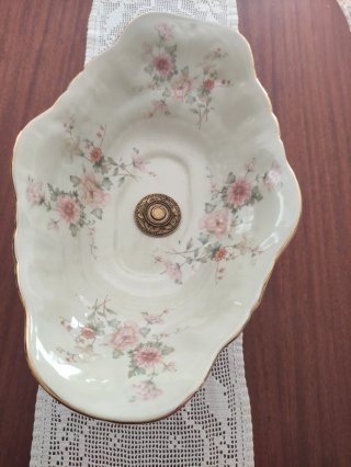 Centro de mesa vintage con pie- cerámica
